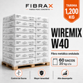 WIREMIX W40 - Tarima 1,200kg (60 sacos) Fibra Metálica Ondulada